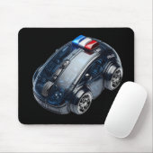 PC-Maus-Auto: Polizeifahrzeug Mousepad (Mit Mouse)