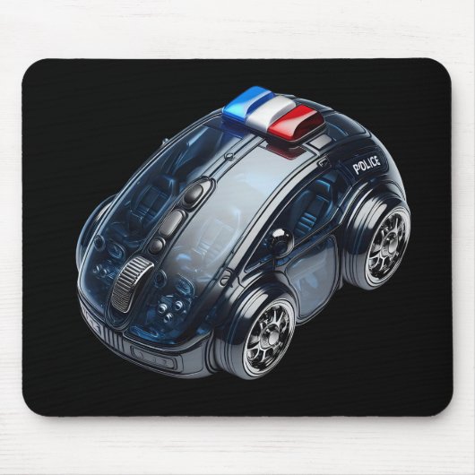 PC-Maus-Auto: Polizeifahrzeug Mousepad (Vorne)