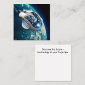 PC-Maus-Raumfahrzeug: Klicken Sie auf Erdumlaufbah Quadratische Visitenkarte (Vorne/Hinten)