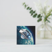 PC-Maus-Raumfahrzeug: Klicken Sie auf Erdumlaufbah Quadratische Visitenkarte (Stehend Vorderseite)