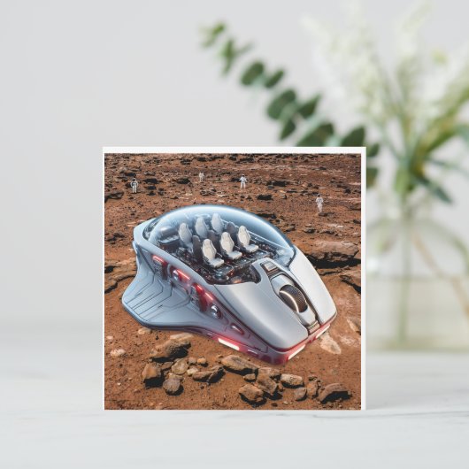 PC Mouse-Spacecraft: Scroll auf Mars - Mission 01. Einladung (Stehend Vorderseite)