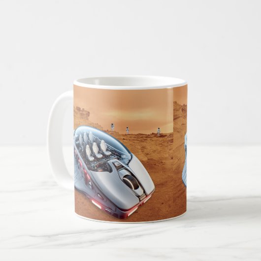 PC Mouse-Spacecraft: Scroll auf Mars - Mission 01. Kaffeetasse (Vorderseite Links)