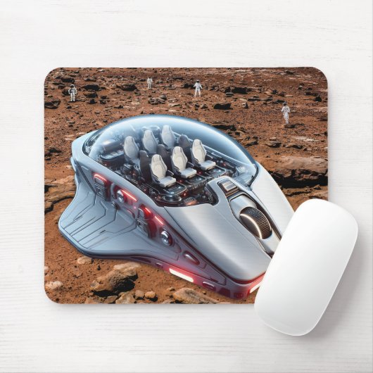 PC Mouse-Spacecraft: Scroll auf Mars - Mission 01. Mousepad (Mit Mouse)