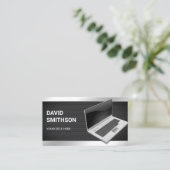 PC-Reparaturtechniker für Black Mesh Laptop Visitenkarte (Stehend Vorderseite)