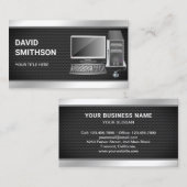 PC-Reparaturtechniker für Black Mesh PC Visitenkarte (Vorne/Hinten)