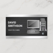 PC-Reparaturtechniker für Black Mesh PC Visitenkarte (Vorderseite)