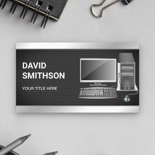 PC-Reparaturtechniker für Black Mesh PC Visitenkarte