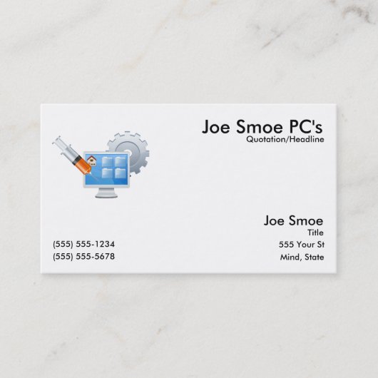 PC Schuss Visitenkarte (Vorderseite)