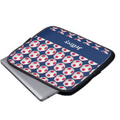 PC-Sieb, rot-weiß und blau Laptopschutzhülle (Vorne Knopf)
