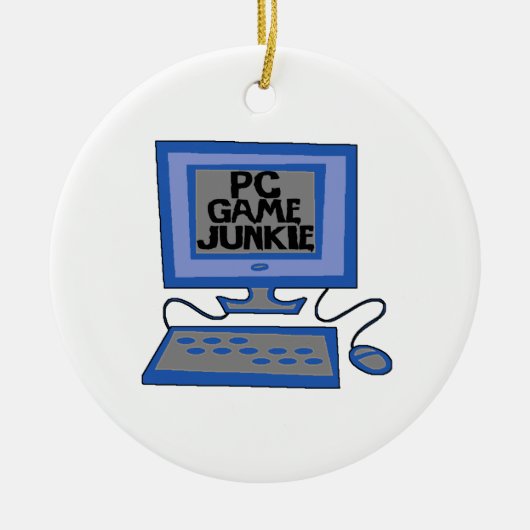 PC Spiel-Junkie Keramik Ornament (Vorne)