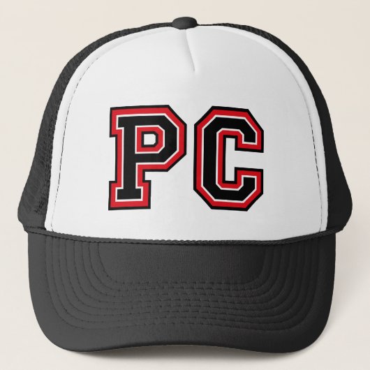 "PC" Trucker-Mütze mit Monogramm Truckerkappe (Vorderseite)