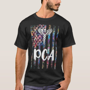 Pca American Flag Patient Care Assistant Pca Nurse T-Shirt