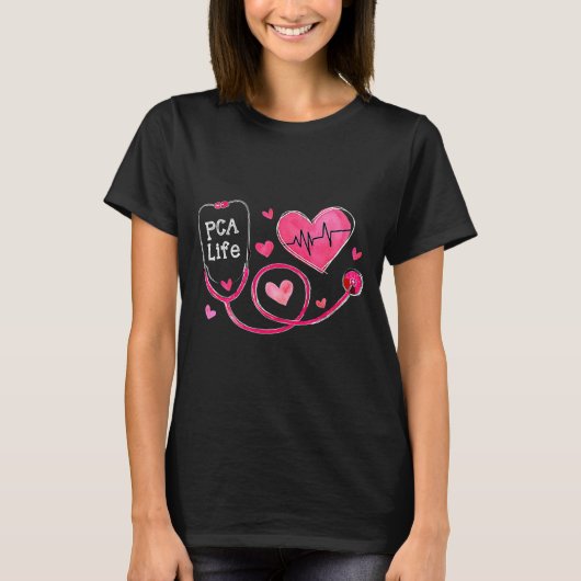 Pca Life Valentine Heart Stethoscope T-Shirt (Vorderseite)