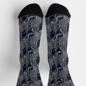 PCB Quirky Abstrakt Electronic Geek Navy Blue Mens Socken (Oben)
