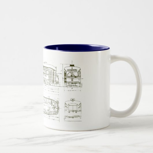 PCC Blueprint-Tasse - Weißer Hintergrund Zweifarbige Tasse (Rechts)