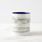 PCC Blueprint-Tasse - Weißer Hintergrund Zweifarbige Tasse (Mittel)