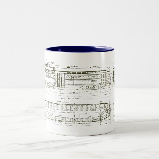 PCC Blueprint-Tasse - Weißer Hintergrund Zweifarbige Tasse (Mittel)