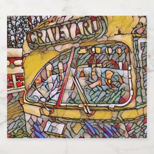 PCC Graveyard Stain Glass Sparkling Wine Btl Label Schaumweinetikett (Einzelnes Label)