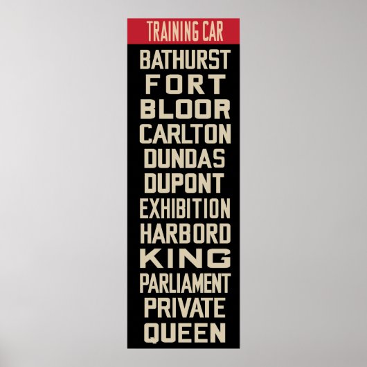 PCC Streetcar Rollsign (IKEA Frame Sized) Poster (Vorne)