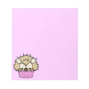 PCH NIEDLICHER CARTOON PASTEL PINK IGEL CUPCAKE HA NOTIZBLOCK