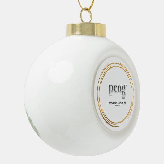 pcog WHISPY GOLD CIRCLES with phrase & scripture Keramik Kugel-Ornament (Links)