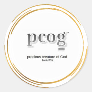 pcog, Worte & SchriftGOLDENE FLAUMIGE KREISE Aufkl Runder Aufkleber