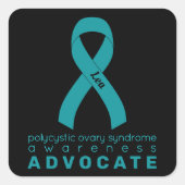 PCOS Advocate Black Square Sticker (Vorderseite)
