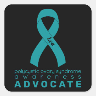 PCOS Advocate Black Square Sticker