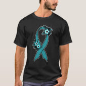 Pcos Aquamarin Ribbon samtig Haut Polyzystische Ov T-Shirt (Vorderseite)