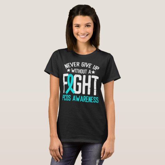 PCOS Awareness a Fight Ovary Syndrome Survivor T-Shirt (Vorne ganz)