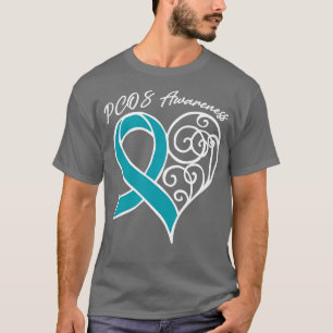 PCOS Awareness Heart Ribbon Gift Valentinstag in T-Shirt