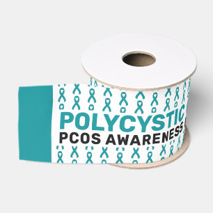 PCOS Awareness Pattern Ribbon Ripsband