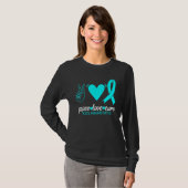 PCOS Awareness Peace Liebe Cure Ovary Syndrome T-Shirt (Vorne ganz)