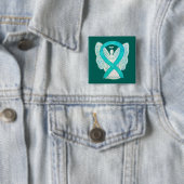 PCOS Awareness Ribbon Angel Custom Art Button (Beispiel)
