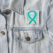 PCOS Awareness Ribbon Angel Custom Art Button (Beispiel)
