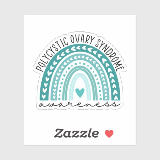 PCOS Bewusstsein Polyzystisches Ovarialsyndrom Bew Aufkleber (Blatt)
