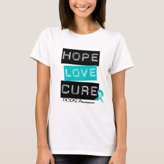 PCOS Bewusstseins-Hoffnungs-Liebe-Heilung T-Shirt (Vorderseite)