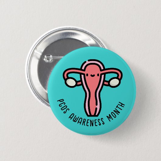 PCOS-Bewusstseinsmonat Button (Vorne & Hinten)