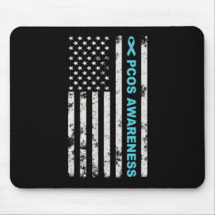 Pcos-Bewusstseinsmonat Teal Ribbon Amerikanische F Mousepad