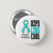 PCOS Hope Liebe Cure Ribbon Button (Vorne & Hinten)