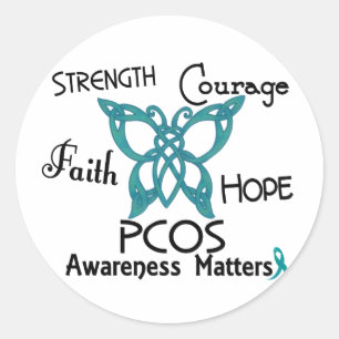 PCOS keltischer Schmetterling 3 Runder Aufkleber