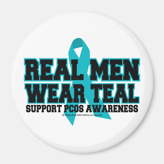 PCOS Real Men tragen Aquamarin Magnet (Vorne)