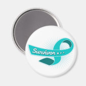 PCOS Survivor Ribbon Magnet (Vorderseite/Rückseite)