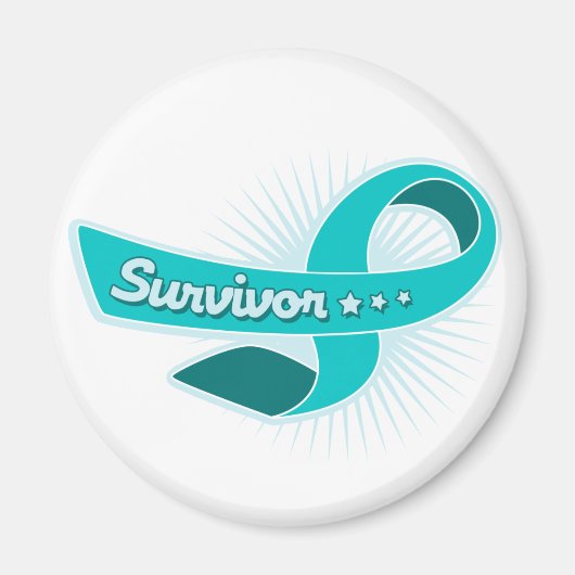PCOS Survivor Ribbon Magnet (Vorne)