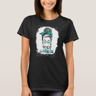 Pcos Warrior gebleicht Messy Bun Survivor Glauben T-Shirt