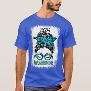 PCOS Warrior Messy Bun Aquamarine Unterstützung fü T-Shirt