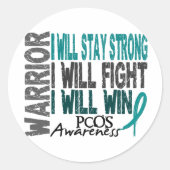 PCOS Warrior Runder Aufkleber (Vorderseite)