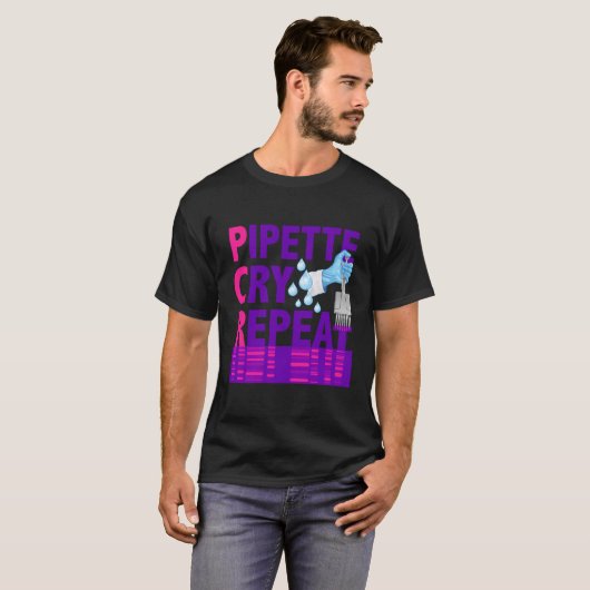 PCR-Pipette-Wiederholung für DNA-Labrador-Wissensc T-Shirt (Vorne ganz)
