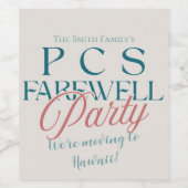 PCS Abschiedliches Party - Modernes Militär auf de Weinetikett (Einzelnes Label)