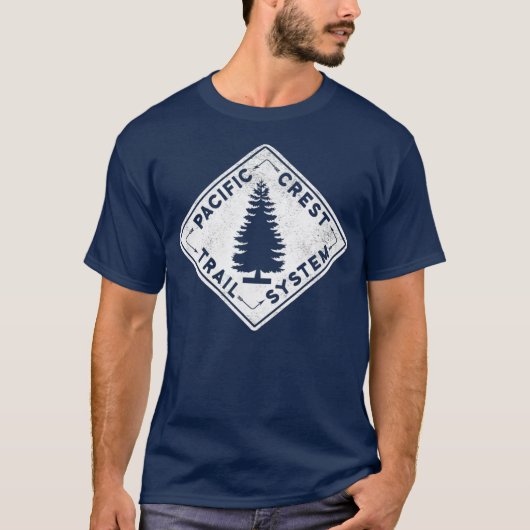 PCT Pacific Wappen Trail System Wiker für Wanderun T-Shirt (Vorderseite)